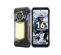 Blackview Rock 5 Téléphone Portable Incassable 48Go+256Go 20000mAh Caméra 108MP Lampe de Camping Android 16 IP69K 2.4K 120Hz-Noir