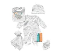 Rock a Bye Baby Boutique Set 'Wolken' bleu cyan / gris / orange / blanc, Taille 68