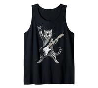 Rock and Roll Cat Playing Electric Guitar Tabby Kitten Débardeur