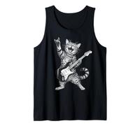 Rock and Roll Cat Playing Electric Guitar Tabby Kitten Débardeur