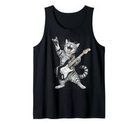 Rock and Roll Cat Playing Electric Guitar Tabby Kitten Débardeur