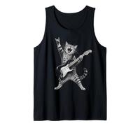 Rock and Roll Cat Playing Electric Guitar Tabby Kitten Débardeur