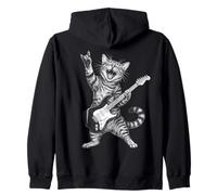 Rock and Roll Cat Playing Electric Guitar Tabby Kitten Sweat à Capuche