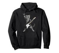 Rock and Roll Cat Playing Electric Guitar Tabby Kitten Sweat à Capuche