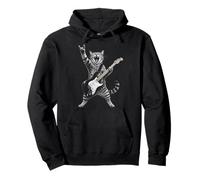 Rock and Roll Cat Playing Electric Guitar Tabby Kitten Sweat à Capuche