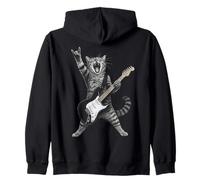 Rock and Roll Cat Playing Electric Guitar Tabby Kitten Sweat à Capuche