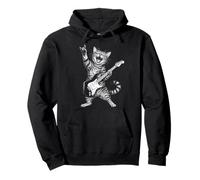 Rock and Roll Cat Playing Electric Guitar Tabby Kitten Sweat à Capuche
