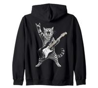 Rock and Roll Cat Playing Electric Guitar Tabby Kitten Sweat à Capuche
