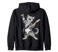 Rock and Roll Cat Playing Electric Guitar Tabby Kitten Sweat à Capuche