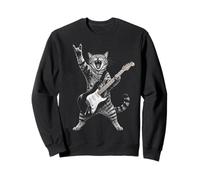 Rock and Roll Cat Playing Electric Guitar Tabby Kitten Sweatshirt