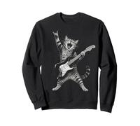 Rock and Roll Cat Playing Electric Guitar Tabby Kitten Sweatshirt
