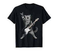 Rock and Roll Cat Playing Electric Guitar Tabby Kitten T-Shirt