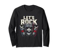 Rock and Roll Cat Rockstar Vintage Rock & Roll Concert Cat Manche Longue