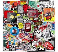Rock and Roll Lot de 100 autocollants tendance en vinyle imperméable pour adultes et adolescents, autocollants punk graffiti pour skateboard, ordinateur, scooter, snowboard, guitare