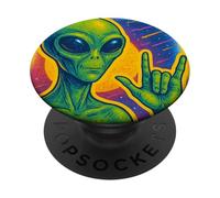 Rock and Roll Panneau Humoristique Motif Alien PopSockets PopGrip Adhésif