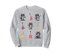 Rock and Roll Rock Cat Band Funny Cat Band Guitare Garçon Fille Enfant Sweatshirt