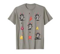 Rock and Roll Rock Cat Band Funny Cat Band Guitare Garçon Fille Enfant T-Shirt