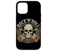 Rock and Roll Skull Vintage Guitare électrique Heavy Metal Fans Coque pour iPhone 12/12 Pro