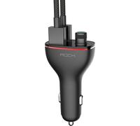 Rock B300 Wireless Bluetooth V4.2 FM Transmitter Radio Adapter Car Charger, with Dual USB Output and Handheld Call, Music Player Support USB Flash Drive & U Disk, Compatible with IOS & Android