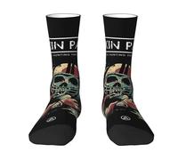 Rock Band Chester Singer Bennington Chaussettes Mi-Mollet - Couleur Contrastée - Collection Groupe Rock - Style Vintage Années 2000 - Nu Metal - Cadeau Original pour Fan de Musique (1 Paire)