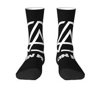 Rock Band Chester Singer Bennington Chaussettes Mi-Mollet - Couleur Contrastée - Collection Groupe Rock - Style Vintage Années 2000 - Nu Metal - Cadeau Original pour Fan de Musique (1 Paire)
