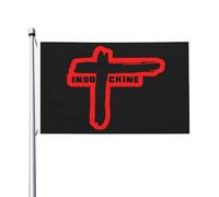 Rock Band Drapeau Double Face 3x5FT - Polyester Résistant with Metal Grommets- Fan Groupe de Rock Français - Décoration Extérieure et Intérieure - Cadeau Musique Rock