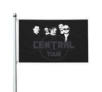 Rock Band Drapeau Double Face 3x5FT - Polyester Résistant with Metal Grommets- Fan Groupe de Rock Français - Décoration Extérieure et Intérieure - Cadeau Musique Rock