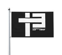 Rock Band Drapeau Double Face 3x5FT - Polyester Résistant with Metal Grommets- Fan Groupe de Rock Français - Décoration Extérieure et Intérieure - Cadeau Musique Rock
