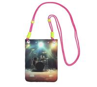 Rock Band Stage Sac à bandoulière pour téléphone portable et femme - Étanche - Mini sac à main pour téléphone portable - Petit sac à bandoulière avec sangle réglable - Pochette de voyage pour