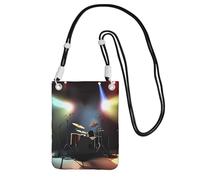 Rock Band Stage Sac à bandoulière résistant à l'eau de grande capacité avec sangle réglable, sac à bandoulière compact en polyester, Noir , Taille unique