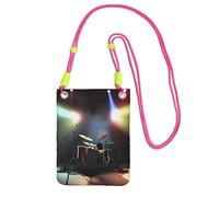Rock Band Stage Sac à bandoulière résistant à l'eau de grande capacité avec sangle réglable, sac à bandoulière compact en polyester, Fuchsia, Taille unique
