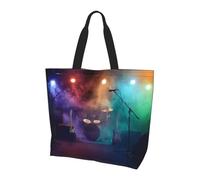 Rock Band Stage Sac à provisions pour femme Grande capacité Sac à main et sac à bandoulière indispensable pour les trajets et le shopping, Scène de groupe de rock, Taille unique