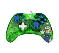 Rock Candy: Luigi Lime Bleu, Vert, Translucide USB Manette de jeu Analogique/Numérique Nintendo Switch, Nintendo Switch Lite, Nintendo Switch OLED