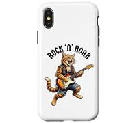 Rock Cat Guitare électrique Roar Graphic Cool Music Animal Art Coque pour iPhone X/XS
