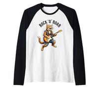 Rock Cat Guitare électrique Roar Graphic Cool Music Animal Art Manche Raglan