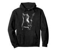 Rock Cat Lovers Retro Cats with Guitar Music Sweat à Capuche