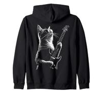 Rock Cat Lovers Retro Cats with Guitar Music Sweat à Capuche