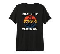 Rock Climbing Bouldering Chalk Up Climb on Retro Sunset T-Shirt Haut de Gamme