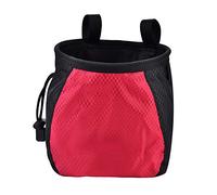 Rock Climbing Chalk Bag Powder Pouch Durable Anti Skid Grip Enhancer for Outdoor Gym Training Climbers Polyester Red Blue 16x12x8cm (Rouge)