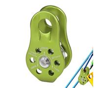 Rock Climbing Pulley - Aluminum Rappelling Gear, Single Sheave Fixed Eye, Efficient Rope Runner | Minimized Frame Construction, Outdoor Survival Tool High Altitude Traverse Training Cargo Lifting