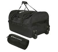 ROCK CLOUD Sac de sport pliable à roulettes 85 l 110 l avec roulettes, grand sac de sport pliable pour voyage, sport, camping, Noir 85 l