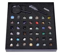 Rock Collection Kit de démarrage de 43 pièces, pierres précieuses et cristaux assortis avec guide (français non garanti), minéraux, géologie, éducation, science, cadeau pour adultes et enfants
