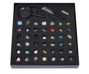 Rock Collection Kit de démarrage de 43 pièces, pierres précieuses et cristaux assortis avec guide (français non garanti), minéraux, géologie, éducation, science, cadeau pour adultes et enfants