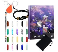| Rock Collection, Mini Gem Dig Kit |,24 Days Natural Crystal Gemstones Fossils Geographic Adventt Calendars | for Girls Boys Geology Enthusiasts