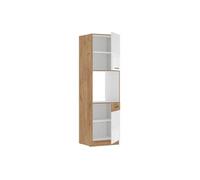 Stolarz-Lempert Colonne ROCK Mélaminé chêne Lancelot et blanc brillant 60 cm 2 portes