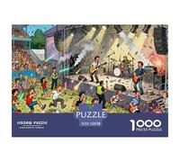 Rock Concert Mosh Pit Madness Puzzle en Bois Imperméable Puzzles De 1000 Pièces pour Adultes Amusant Jeux Éducatifs