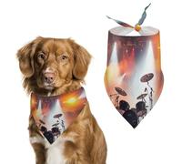 Rock Concert Stage Bandana triangle pour chien en polyester lavable Bavoirs mignons pour animaux de compagnie pour chiens de taille moyenne et grande taille chiots et chats