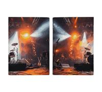Rock Concert Stage Passport Holder Cover PU Leather Waterproof Passport Case Travel Wallet with Credit Card Slots for Women Men, Style, 20.3x13.8cm, Style :, 20.3x13.8cm