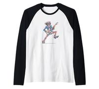 Rock Cool dans des Couleurs patriotiques pour Les Amateurs de Guitare Manche Raglan