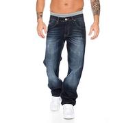 Rock Creek Jean pour homme coupe droite RC-2091 - Bleu, bleu, 36W x 40L